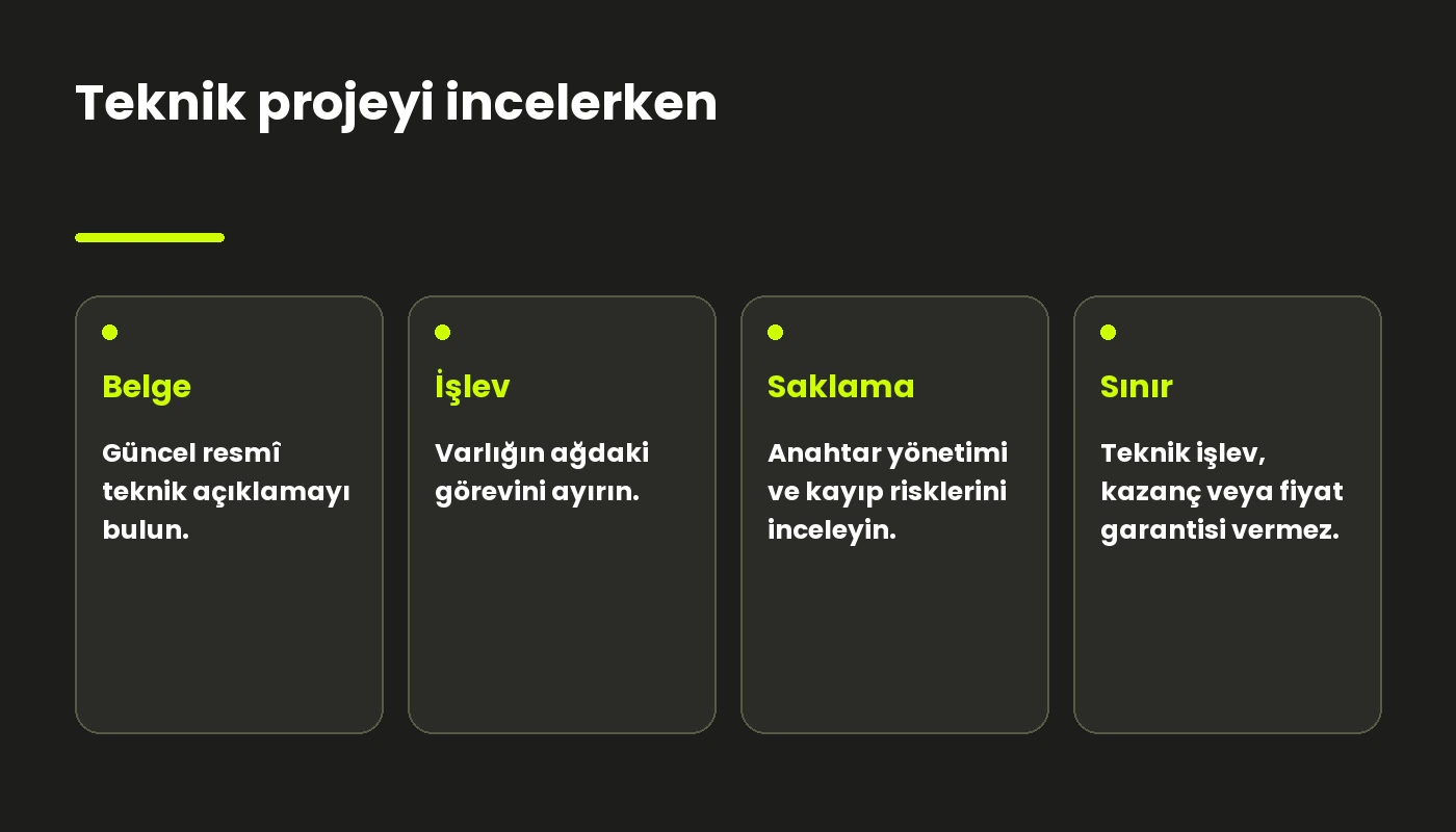 Teknik belge, işlev ve risk sorularıyla proje inceleme akışı