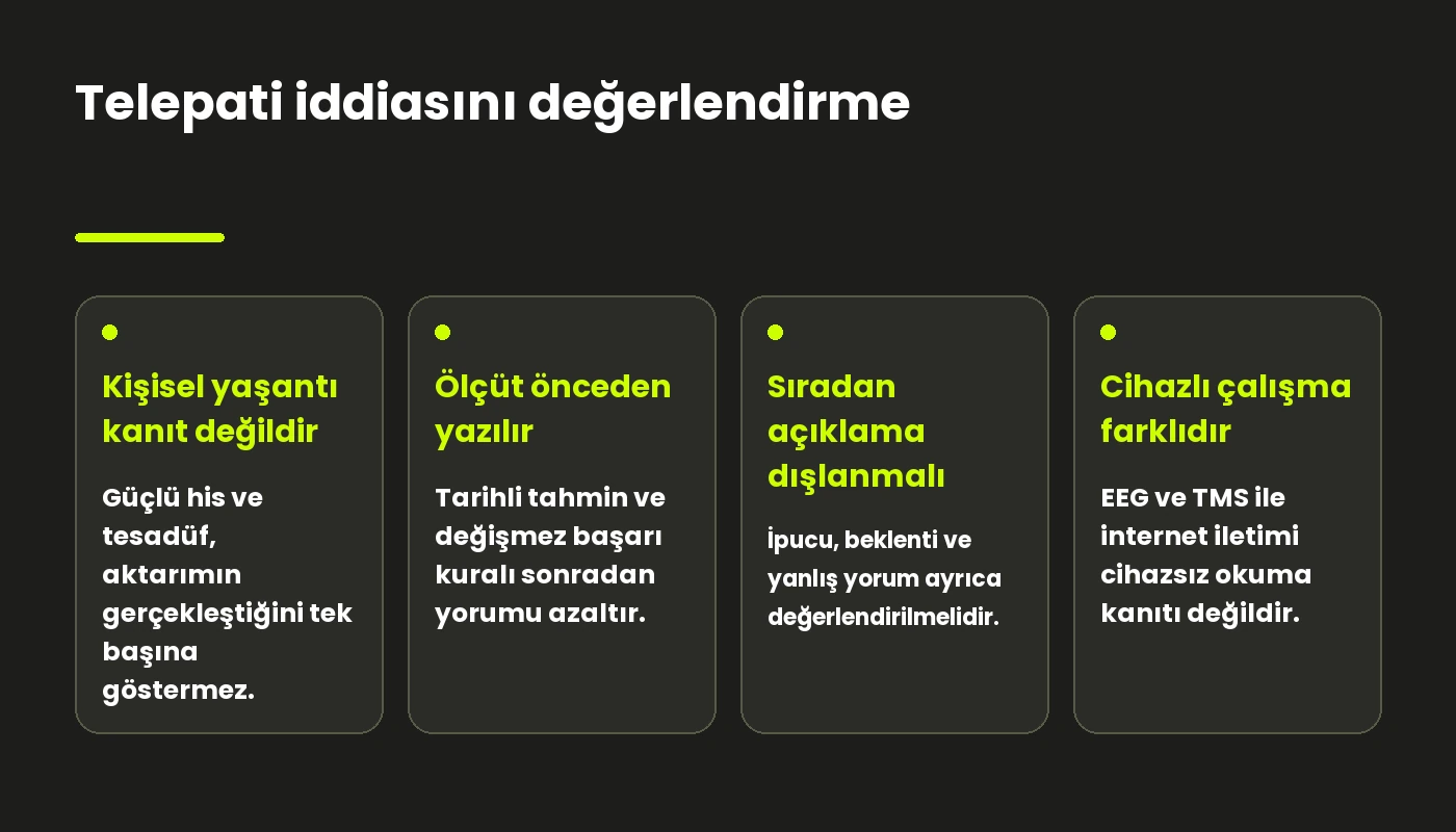 Kişisel yaşantı, önceden tanımlı ölçüm ve cihaz aracılı araştırma ayrımını gösteren üç bölmeli kavram çizimi